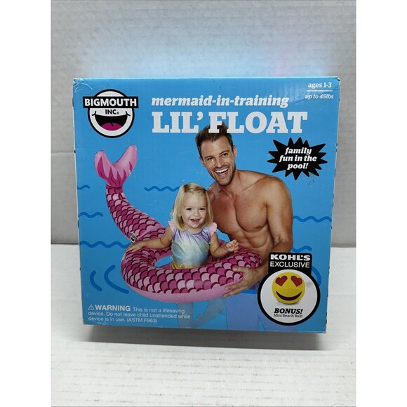Bigmouth Mermaid In Training Lil' Float w/ Bonus Beach Ball New in Box - Picture 1 of 5